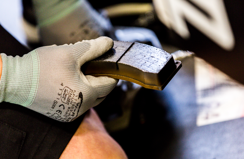 Endurance racing brake pads aren’t thin.